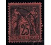 France - n°  91 - 25c noir s/rouge - Bien centré.