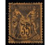 France - n°  93 - 35c violet-noir s/jaune - Type blanc.