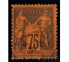 France - n°  99 - 75c  violet s/orange - Type Sage.