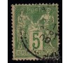 France - n° 102 - 5c vert-jaune - Type Sage.