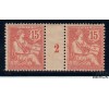 France - n° 125 - Mouchon 15c rose - Millésime 2.