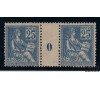 France - n° 114 - Mouchon 25c bleu - Millésime 0.