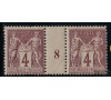 France - n°  88*- Type Sage 4c lilas-brun - Millésime 8