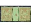 France - n°  96 - Type Sage - 20c Brique sur vert - Millésime 5