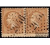 France - n° 21 - 10c bistre - Napoléon III - Empire français. Gros chiffres.