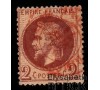  France - n° 26A - 2c rouge-brun - Cachet rouge des imprimés - Napoléon III Lauré. 