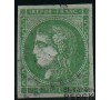 France - n°  42B - 5c vert-jaune - Gouvernement provisoire - timbre aminci - BORDEAUX