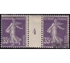 France - n° 142 - 35c violet Semeuse camée - millésime 4