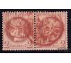  France - n° 51 - 2c rouge-brun en paire - Cérès dentelé - Cachet rouge des imprimés