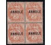 France - n° 109 - CI-1 - Annulé - 3c orange en bloc de 4.