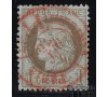  France - n&deg; 50 - 1c vert-olive - C&eacute;r&egrave;s dentel&eacute; avec cachet rouge des imprim&eacute;s.