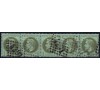 FRANCE - n°  25 - 1c Napoléon Lauré Vert-bronze en bande de 5 - Oblitéré