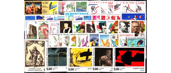 France - n°2736/2784 - Année 1992 - 48 valeurs.