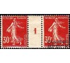 France - n° 160 - 30c rouge semeuse - millésime 1.