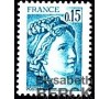 France - n°1966a - Sabine de Gandon - 0F15 turquoise 2 bandes de phosphore.