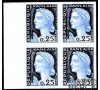 France - n°1263 - Marianne de Decaris - Essai ciel et marine - Essai bloc de 4. 