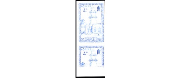 Cote des Somalis - n° 150 - 4c bleu - Variété en paire.