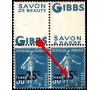 France - n° 217d en paire - Publicité Gibbs. Gros 5 - Variété.