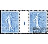 France - n° 161 - 50c bleu Semeuse fond lignée - Millésime 1.