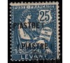 Levant - n° 17a - Mouchon - 1p/25c bleu - Double surcharge.