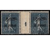 Levant - n° 34 - Semeuse - 7.20p/50c bleu - Millésime 1.