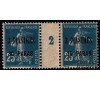 Levant - n° 32 - Semeuse - 3.30p/25c bleu - Millésime 2.