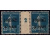 Levant - n° 32 - Semeuse - 3.30p/25c bleu - Millésime 2.