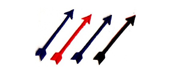 100 x Flèches rouges gommées pour vos variétés.