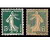 France - n° 137 - 5c Semeuse - Variété recto-verso.