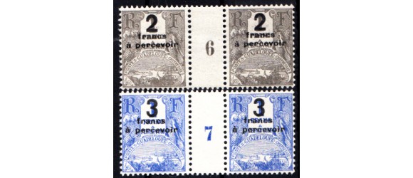 Guadeloupe - n°Taxe 23/24 - Millésimes - Surchargés.