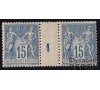 France - n° 101** - Millésime 1 - 15c bleu papier quadrillé