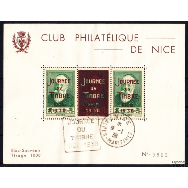 France n° 343 Journée du timbre 1938 PhilatelieBerck