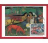 France - n°1568 - Impressionnisme - Gauguin - 1968 - Le chien rouge - Carte Braun de 1962 - Louvre.