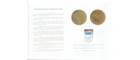 FRANCE - n°1761 - Les  24 HEURES du MANS - Document en 3 volets à tirage limité de 1973  Médaille Or de l'automobile club