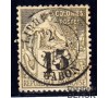 Gabon - n°  7 - Alphée Dubois - 15c sur 1F olive.