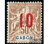 Gabon - n°  74A - Type Sage - 10c sur 50c bistre - Chiffres espacés