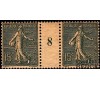 France - n°130 - 15c vert - millésime 8 papier GC