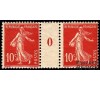 France - n° 138 - 10c rouge semeuse - millésime 0.