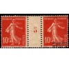 France - n° 138 - 10c rouge semeuse - millésime 5.