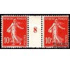 France - n° 138 - 10c rouge semeuse - millésime 8.