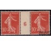 France - n° 135II - 10c Semeuse camée - Chiffres maigres - millésime 6