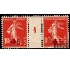 France - n° 147 - +5c sur 10c semeuse - Croix-rouge - Millésime 4