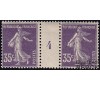 France - n° 142 - 35c violet Semeuse camée - millésime 4