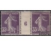 France - n° 142 - 35c violet Semeuse camée - millésime 6.