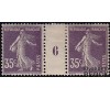 France - n° 142 - 35c violet Semeuse camée - millésime 9