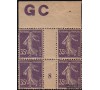 France - n° 142 - 35c violet Semeuse camée - millésime 8 GC