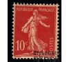 France - n° 134 - Semeuse 10c rouge sur sol.