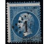 France - n°  22 - 20c bleu - Napoléon III. Variété.